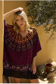 PONCHO SHORT MANDALA PRIMITIF IND/SIA